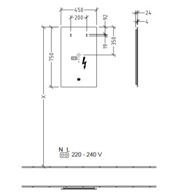 Зеркало в ванную комнату Villeroy & Boch More to See Lite 45х75 см с подсветкой A4594500