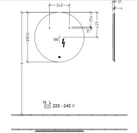 Дзеркало у ванну кімнату Villeroy & Boch More to See Lite ⌀85 см з підсвічуванням A4608500