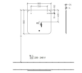 Зеркало в ванную комнату Villeroy & Boch More to See Lite 80х80 см с подсветкой A4628000
