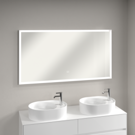 Дзеркало у ванну кімнату Villeroy & Boch Subway 3.0 140х75 см з підсвічуванням алюміній білий матовий A4631400