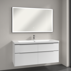 Дзеркало у ванну кімнату Villeroy & Boch Subway 3.0 130х75 см з підсвічуванням алюміній біколор A46313BC