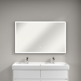 Зеркало в ванную комнату Villeroy & Boch Subway 3.0 120х75 см с подсветкой алюминий биколор A46312BC