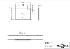Зеркало в ванную комнату Villeroy & Boch Subway 3.0 100х75 см с подсветкой алюминий белый матовый A4631000