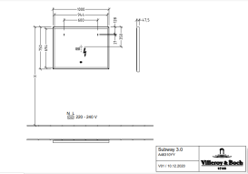 Дзеркало у ванну кімнату Villeroy & Boch Subway 3.0 100х75 см з підсвічуванням алюміній біколор A46310BC