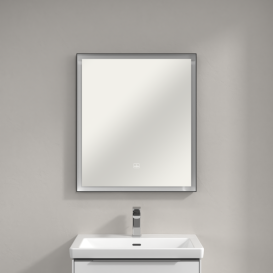 Дзеркало у ванну кімнату Villeroy & Boch Subway 3.0 65х75 см з підсвічуванням алюміній біколор A46365BC