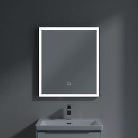 Дзеркало у ванну кімнату Villeroy & Boch Subway 3.0 65х75 см з підсвічуванням алюміній біколор A46365BC