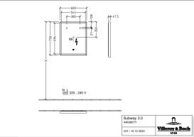 Дзеркало у ванну кімнату Villeroy & Boch Subway 3.0 60х75 см з підсвічуванням алюміній біколор A46360BC