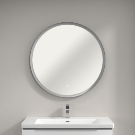 Зеркало в ванную комнату Villeroy & Boch Subway 3.0 91х91 см с подсветкой алюминий биколор A46491BC