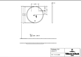Зеркало в ванную комнату Villeroy & Boch Subway 3.0 91х91 см с подсветкой алюминий биколор A46491BC