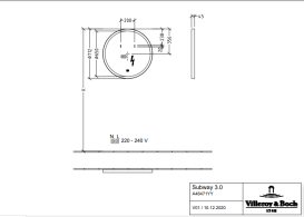 Дзеркало у ванну кімнату Villeroy & Boch Subway 3.0 71,2х71,2 см з підсвічуванням алюміній біколор A46471BC