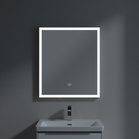 Зеркало в ванную комнату Villeroy & Boch Subway 3.0 65х75 см с подсветкой алюминий белый матовый A4636500