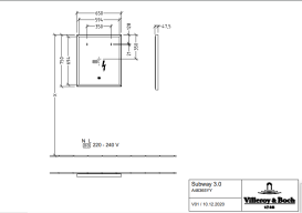Зеркало в ванную комнату Villeroy & Boch Subway 3.0 65х75 см с подсветкой алюминий белый матовый A4636500