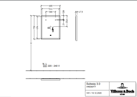 Дзеркало у ванну кімнату Villeroy & Boch Subway 3.0 60х75 см з підсвічуванням алюміній білий матовий A4636000