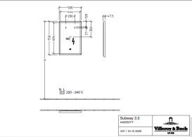 Зеркало в ванную комнату Villeroy & Boch Subway 3.0 50х75 см с подсветкой алюминий белый матовый A4635000