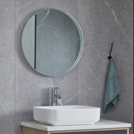 Зеркало в ванную комнату Vivia White 70х70 см алюминий белый А0047430