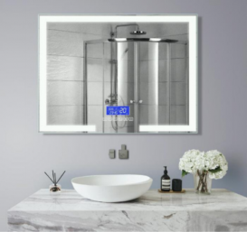 Дзеркало у ванну кімнату Volle 80х60 см підсвічування/підігрів/bluetooth/годинник 16-14-800