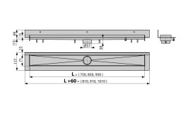 Желоб водосточный AlcaPlast APZ23 Modular Wall 950 мм нержавеющая сталь APZ23-950