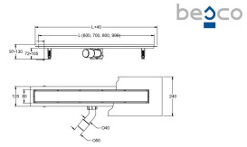 Желоб водосточный Besco Virgo 360 Duo 70 см нержавеющая сталь хром OL-70-V360