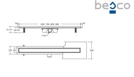 Жолоб водостічний Besco Virgo 60 см скло білий OL-60-VW