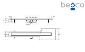 Желоб водосточный Besco Virgo Duo 70 см нержавеющая сталь графит OL-70-VGR