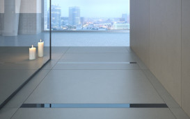 Жолоб водостічний Besco Virgo Duo 80 см нержавіюча скло чорний OL-80-VBL