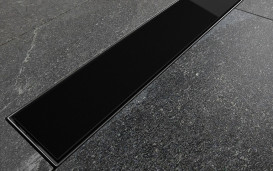 Желоб водосточный Besco Virgo Duo 90 см стекло черный OL-90-VBL