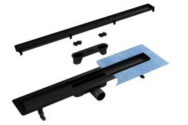 Жолоб водостічний Besco Virgo Nero Duo 80 см нержавіюча сталь чорний OL-80-VN