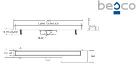 Жолоб водостічний Besco Virgo Next 60 см скло чорний OL-60-VNB