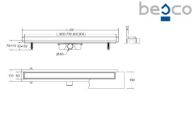 Желоб водосточный Besco Virgo Next 60 см нержавеющая сталь хром OL-60-VND