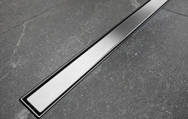 Желоб водосточный Besco Virgo Slim 80 см нержавеющая сталь хром OL-80-VS