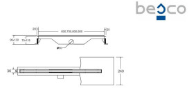 Жолоб водостічний Besco Virgo Slim 90 см нержавіюча сталь хром OL-90-VS