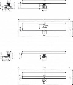 Желоб водосточный Hansgrohe RainDrain Allround для стандартной/неглубокой установки 1200 мм матовая нержавеющая сталь 56190800