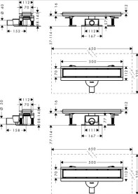 Желоб водосточный Hansgrohe RainDrain Go 500 мм матовая нержавеющая сталь 56270800
