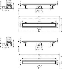 Жолоб водостічний Hansgrohe RainDrain Go 800 мм матовий чорний 56273670