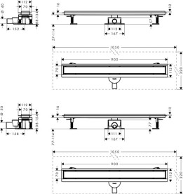 Жолоб водостічний Hansgrohe RainDrain Go 900 мм матовий чорний 56274670