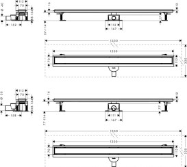 Жолоб водостічний Hansgrohe RainDrain Go 1200 мм матовий чорний 56276670