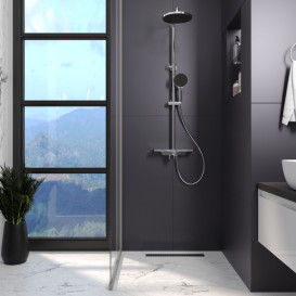 Жолоб водостічний Koller Pool Aqua 50 см з решіткою Line ABS-пластик/нержавіюча сталь AQL0500