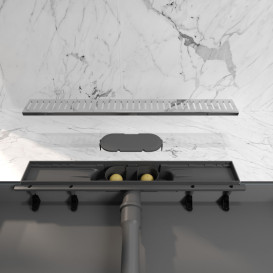 Жолоб водостічний Koller Pool Aqua 60 см з решіткою Line ABS-пластик/нержавіюча сталь AQL0600