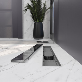 Жолоб водостічний Koller Pool Aqua 60 см з решіткою Line ABS-пластик/нержавіюча сталь AQL0600