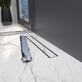 Жолоб водостічний Koller Pool Aqua 60 см з решіткою Duo під плитку ABS-пластик/нержавіюча сталь AQLD0600