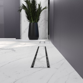 Жолоб водостічний Koller Pool Aqua 60 см з решіткою Duo під плитку ABS-пластик/нержавіюча сталь AQLD0600