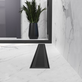 Желоб водосточный Koller Pool Aqua 80 см с решеткой Line ABS-пластик/нержавеющая сталь черный AQLMB0800