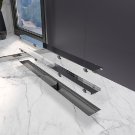 Жолоб водостічний Koller Pool Aqua 80 см з решіткою Duo під плитку ABS-пластик/нержавіюча сталь AQLD0800