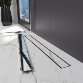 Жолоб водостічний Koller Pool Aqua 80 см з решіткою Duo під плитку ABS-пластик/нержавіюча сталь AQLD0800