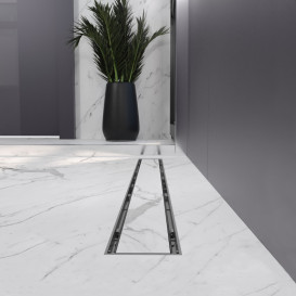 Жолоб водостічний Koller Pool Aqua 80 см з решіткою Duo під плитку ABS-пластик/нержавіюча сталь AQLD0800