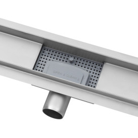 Жолоб водостічний Kroner KRP Eifel-F60Fliese з решіткою 600 мм нержавіюча сталь CV034172