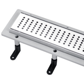 Жолоб водостічний Kroner KRP Harz L80 Löcher з решіткою 800 мм нержавіюча сталь CV029584