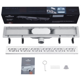 Жолоб водостічний Kroner KRP Harz M70Muster з решіткою 700 мм нержавіюча сталь CV029586