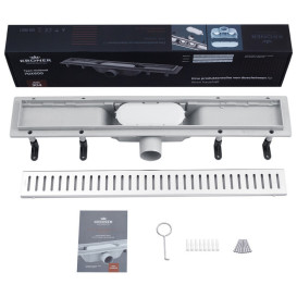 Желоб водосточный Kroner KRP Harz S60Sektion с решеткой 600 мм нержавеющая сталь CV029579