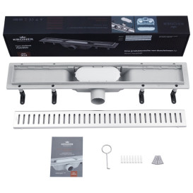 Жолоб водостічний Kroner KRP Harz S80Sektion з решіткою 800 мм нержавіюча сталь CV029581